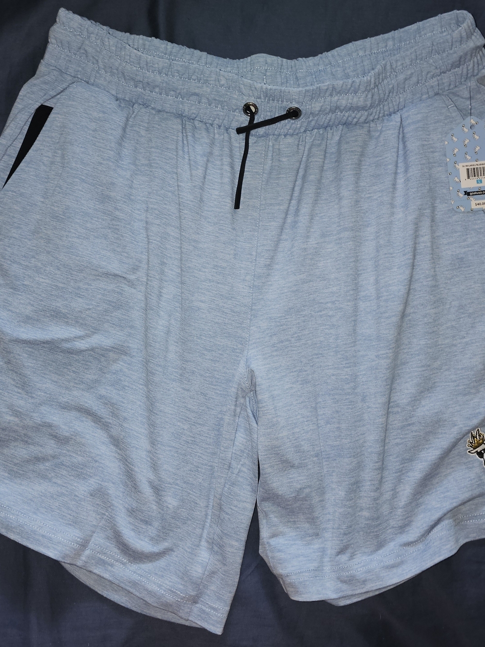 Men's Light Blue Athletic Drawstring Shorts